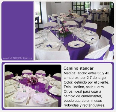 Alquilar Camino en tela de color - caminos en tela cubremantel para fiestas y eventos en Bogotá - ver precios y fotos de alquileres económico para fiestas y eventos