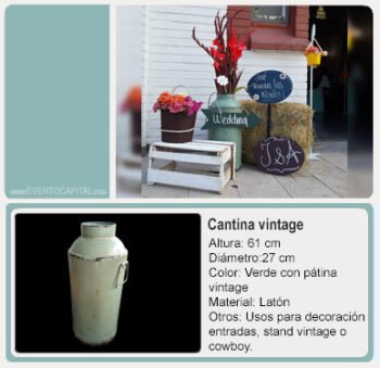 Alquilar cantina vintage decorativa para fiestas y eventos en Bogotá - ver precios y fotos de alquileres económico para fiestas y eventos
