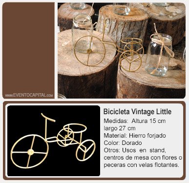 Alquilar Bicicleta pequeña en forja para centros de mesa para fiestas y eventos en Bogotá - ver precios y fotos de alquileres económico para fiestas y eventos