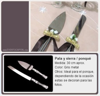 Alquilar Pala sierra para ponque - cuchillo torta para fiestas y eventos en Bogotá - ver precios y fotos de alquileres económico para fiestas y eventos